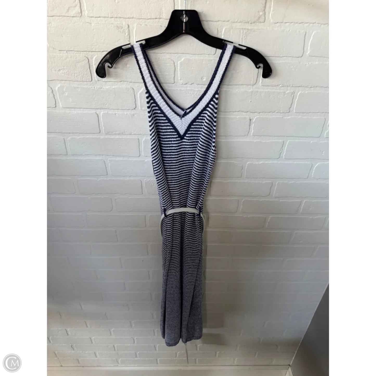 Dress Casual Midi By Clothes Mentor In Blue & White, Size: M