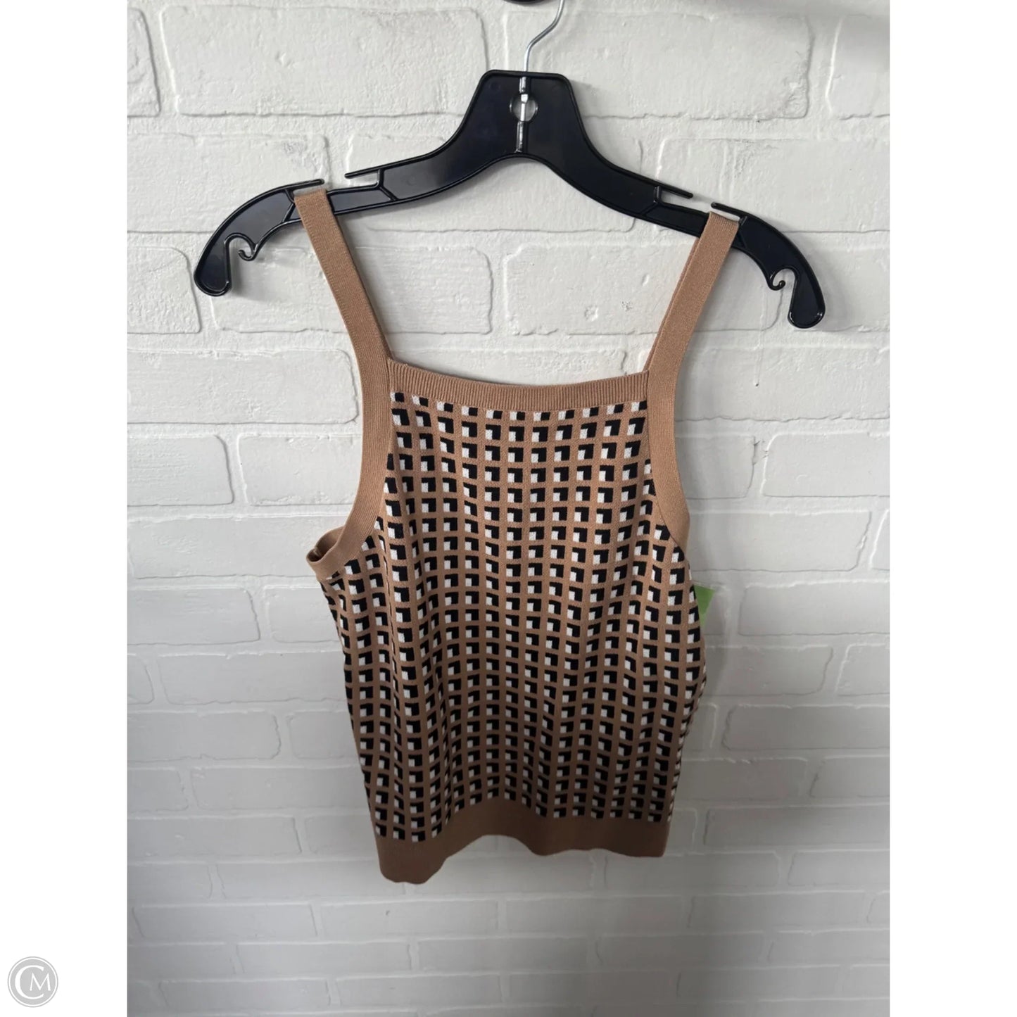 Vest Sweater By Banana Republic In Black & Tan, Size: S