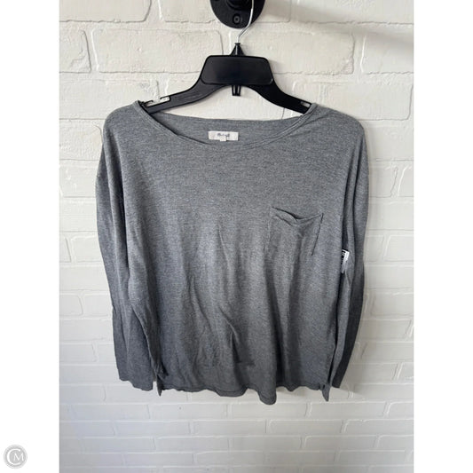 Top Long Sleeve Basic By Madewell In Grey, Size: L