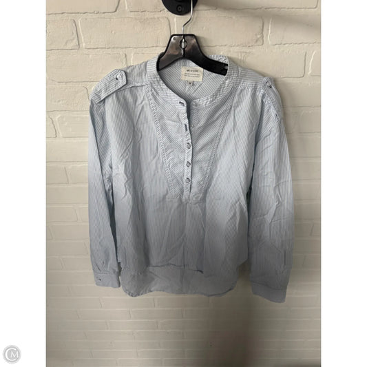 Top Long Sleeve By Clothes Mentor In Blue & White, Size: M