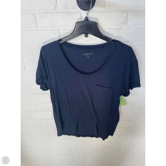 Top Short Sleeve Basic By Loft In Blue, Size: L