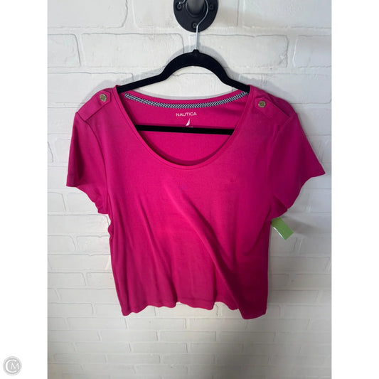 Top Short Sleeve Basic By Nautica In Pink, Size: Xl