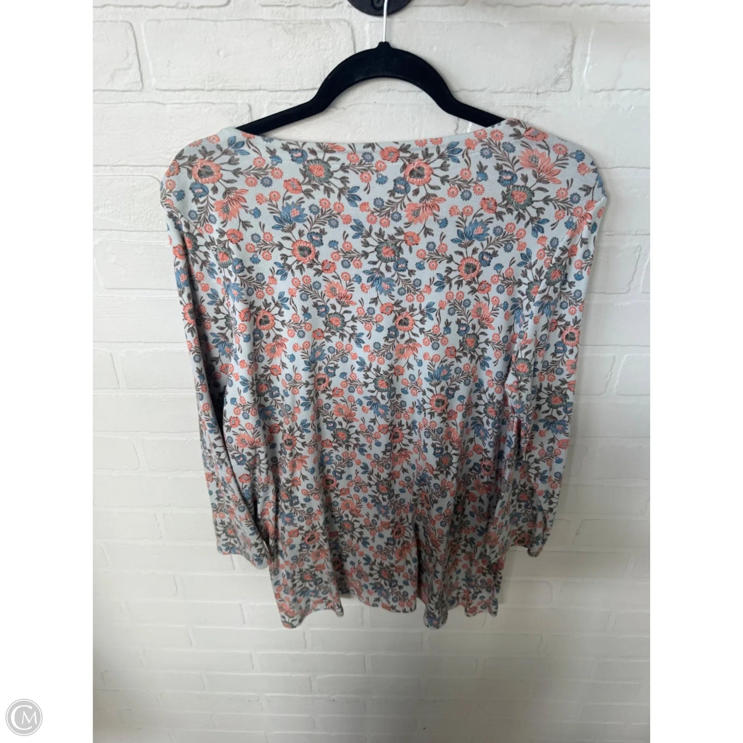 Top 3/4 Sleeve By J. Jill In Blue & Orange, Size: L