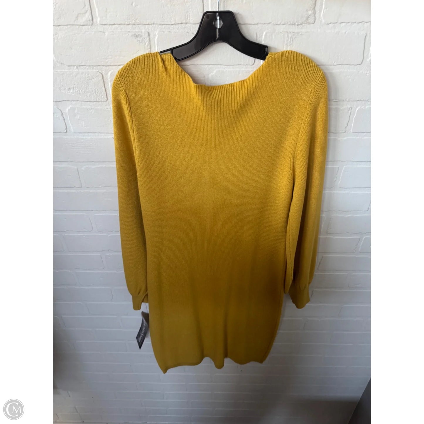 Dress Sweater By Nina Leonard In Yellow, Size: Xl