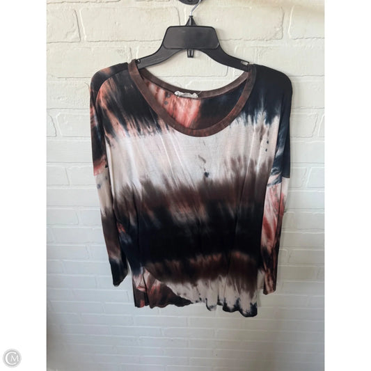 Top Long Sleeve By Peach Love Cream California In Black & Brown, Size: L