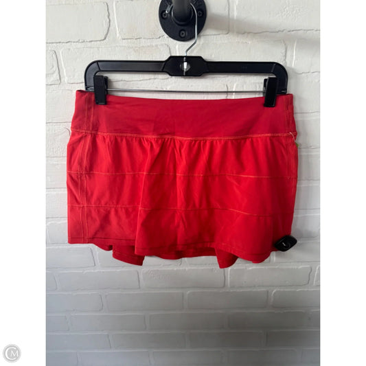 Athletic Skort By Lululemon In Orange, Size: 8