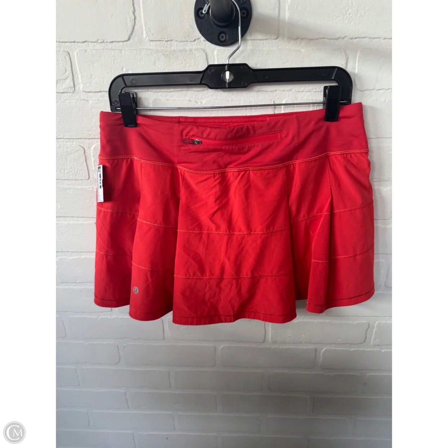 Athletic Skort By Lululemon In Orange, Size: 8