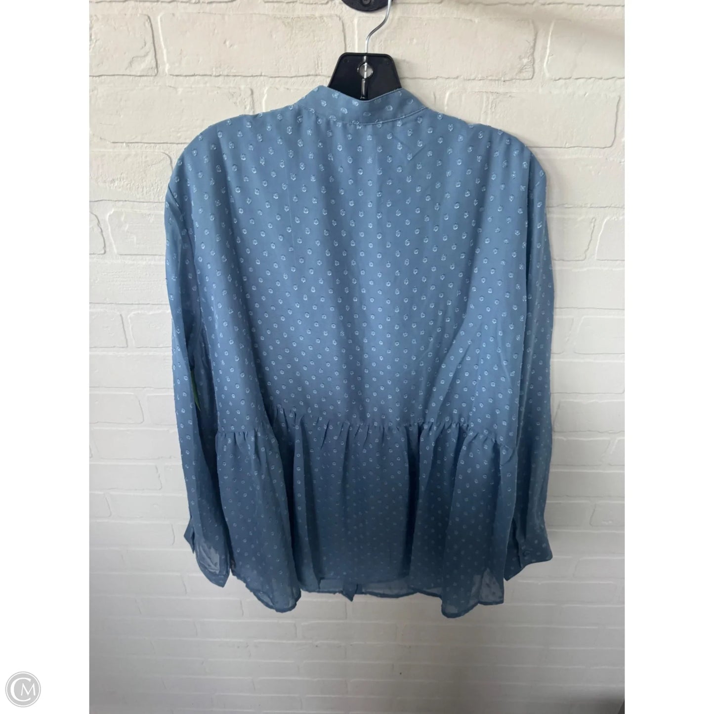 Top Long Sleeve By Chicsoul In Blue, Size: 2x