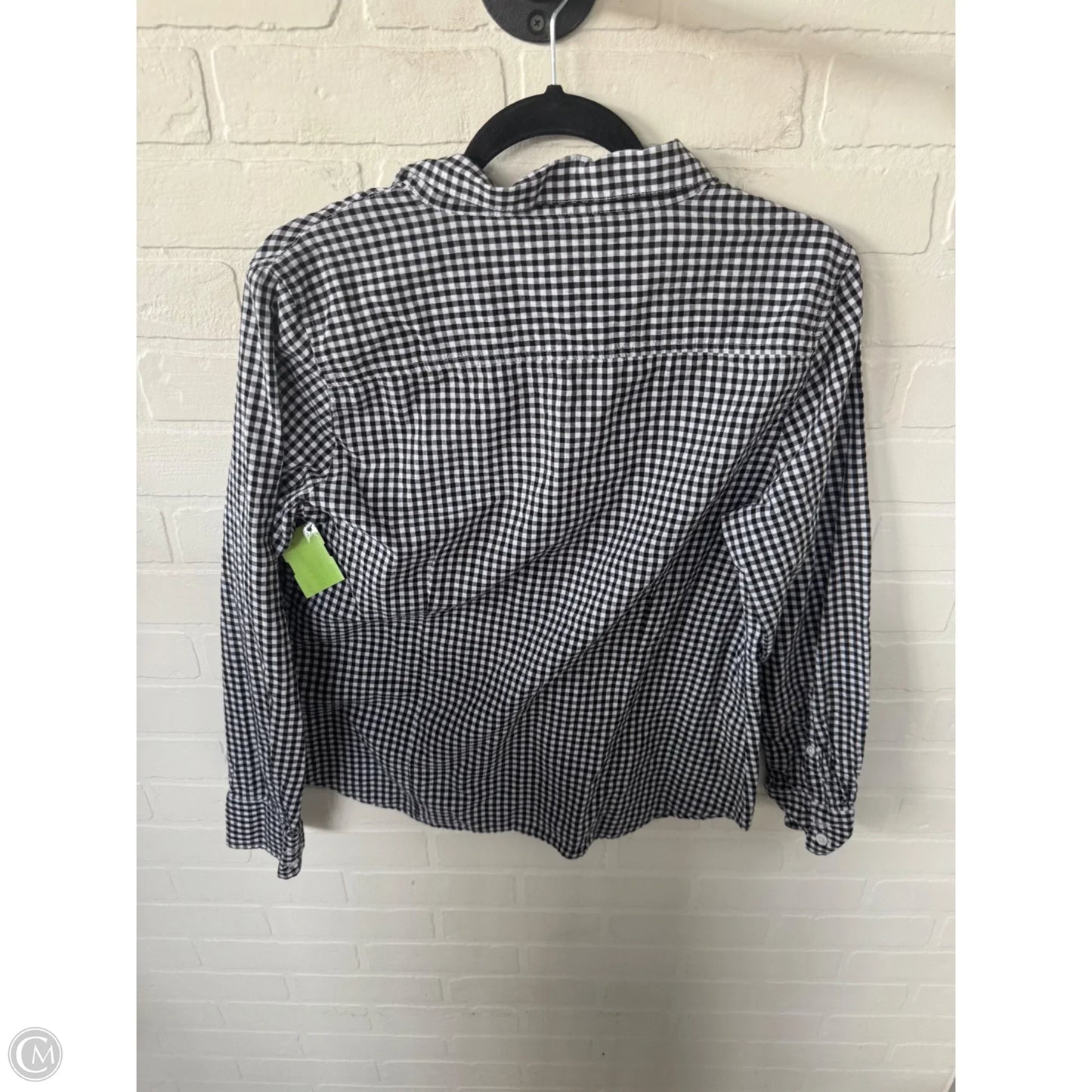 Top Long Sleeve By Ellen Tracy In Black & White, Size: L