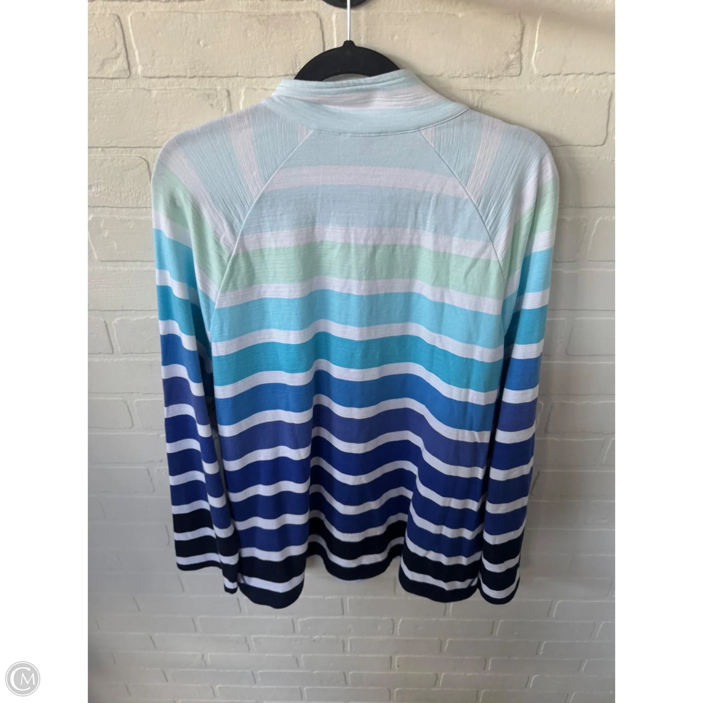 Sweatshirt Collar By Talbots In Blue & White, Size: Xl