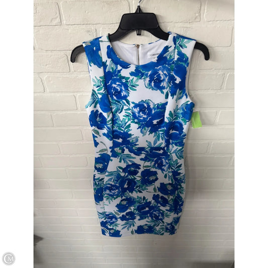 Dress Work By Calvin Klein In Blue & White, Size: S