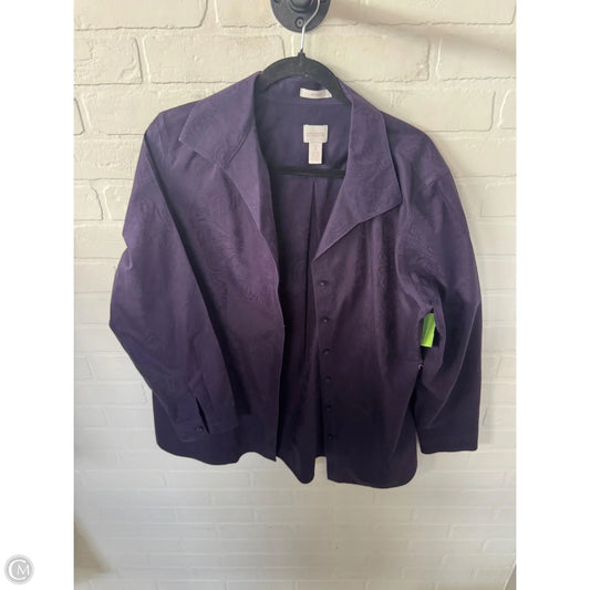 Top Long Sleeve By Chicos In Purple, Size: Xl