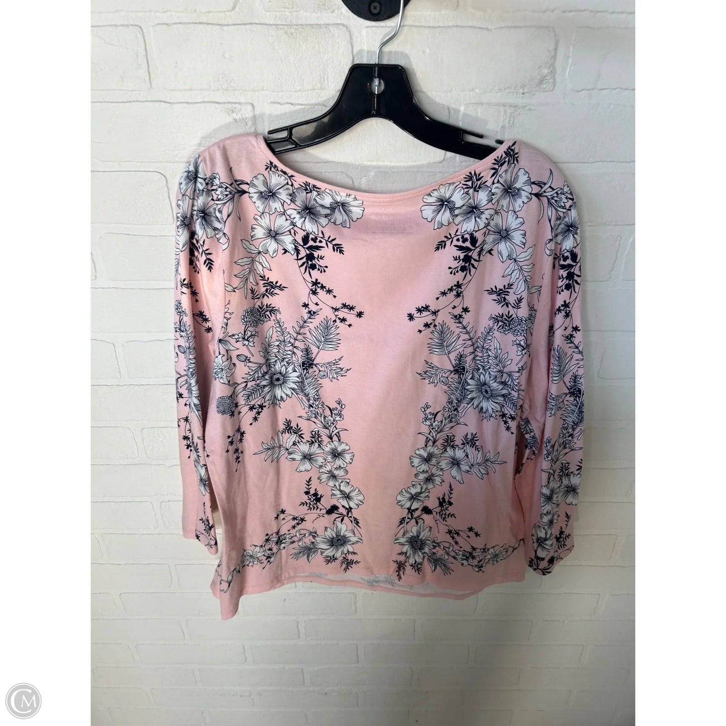 Top 3/4 Sleeve By Talbots In Blue & Pink, Size: Xl
