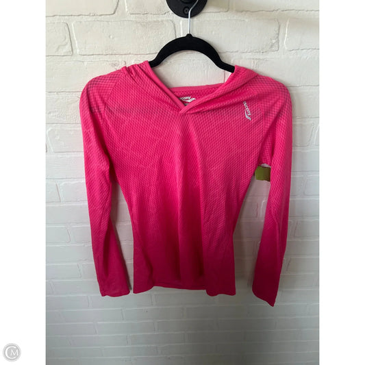Athletic Top Long Sleeve Hoodie By Saucony In Pink, Size: S