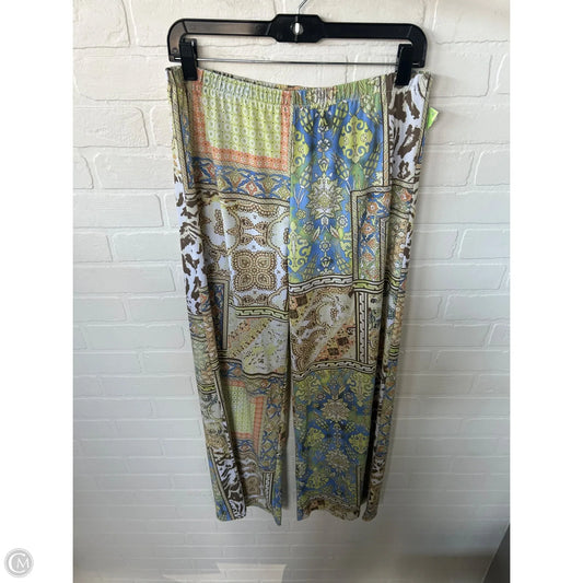 Pants Wide Leg By Chicos In Green & Orange, Size: 8