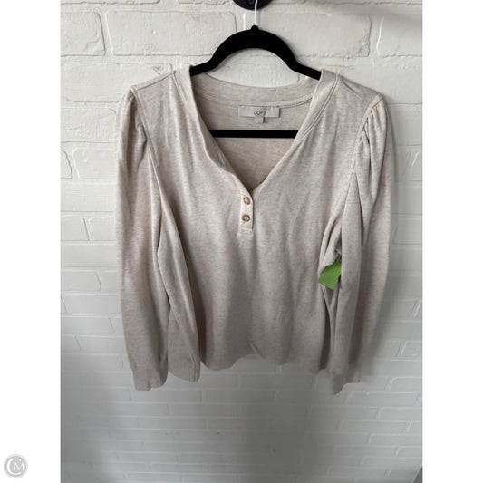 Sweatshirt Crewneck By Loft In Tan, Size: Xl