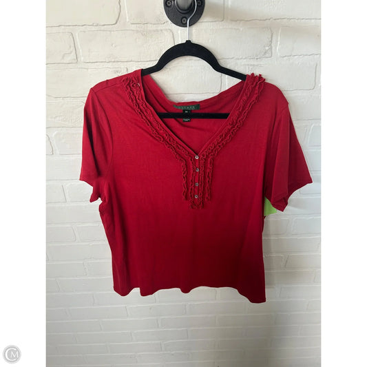 Top Short Sleeve By Lauren By Ralph Lauren In Red, Size: 2x