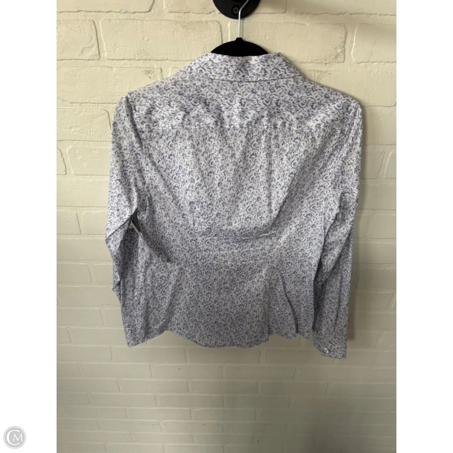 Top Long Sleeve By Banana Republic In Purple & White, Size: Sp