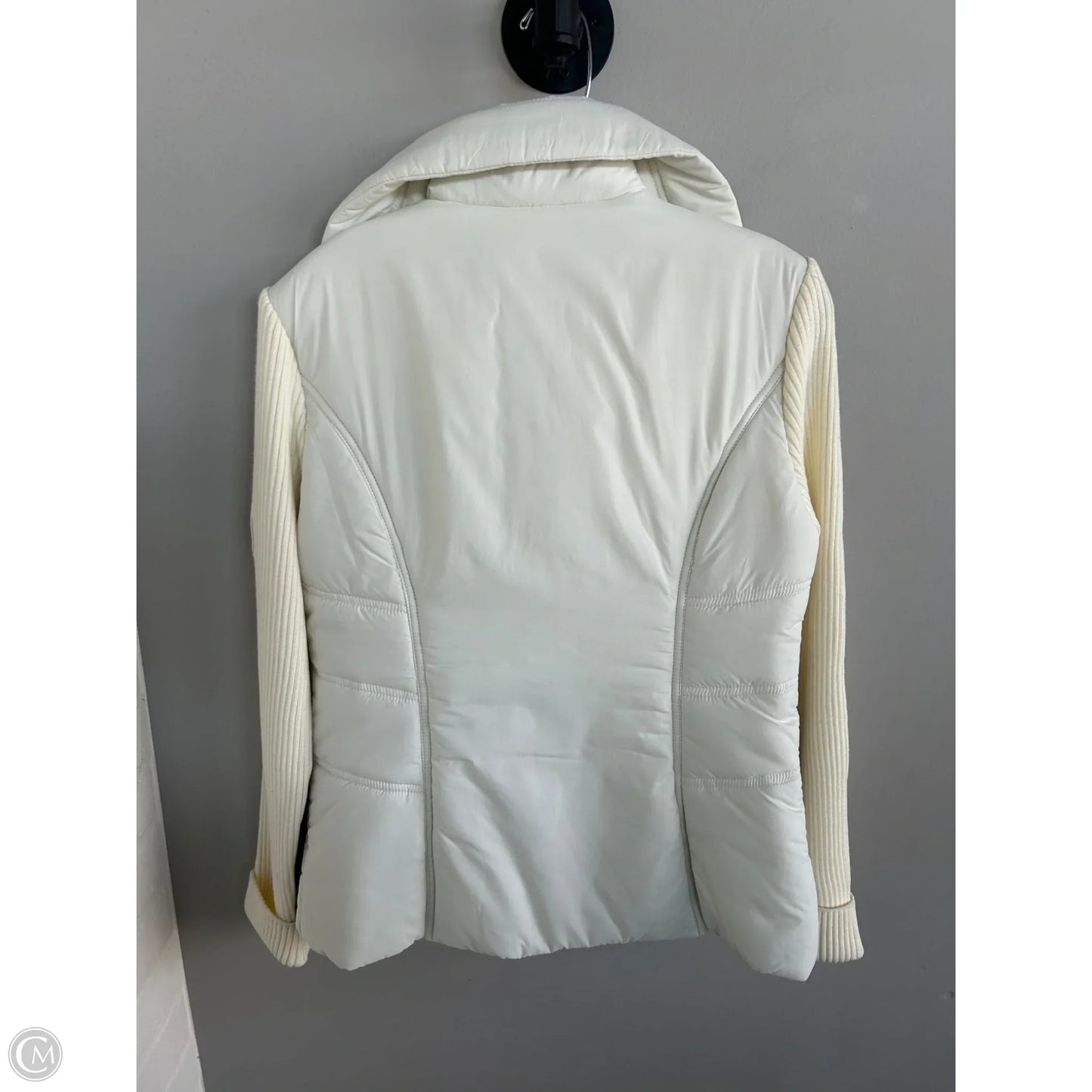 Jacket Puffer & Quilted By Tommy Hilfiger In Cream & White, Size: M
