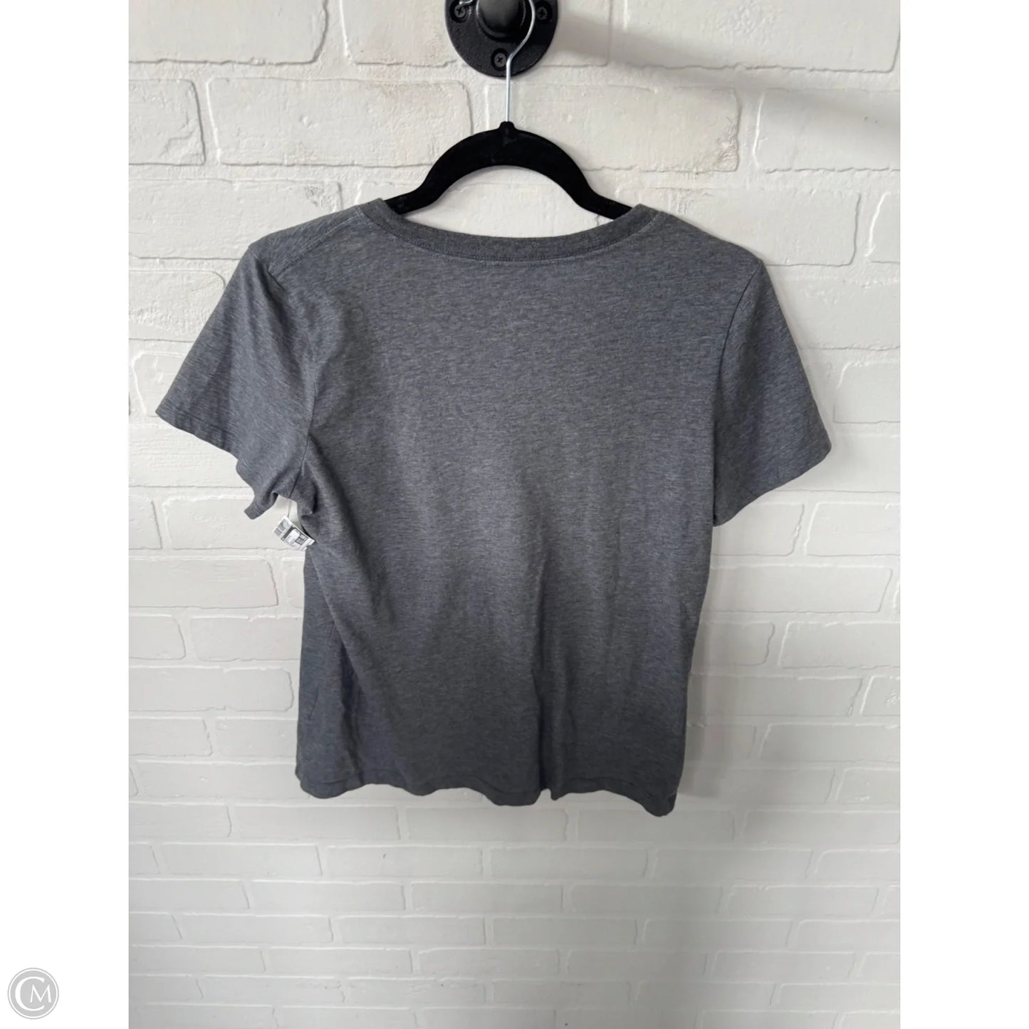 Athletic Top Short Sleeve By Nike In Grey, Size: S