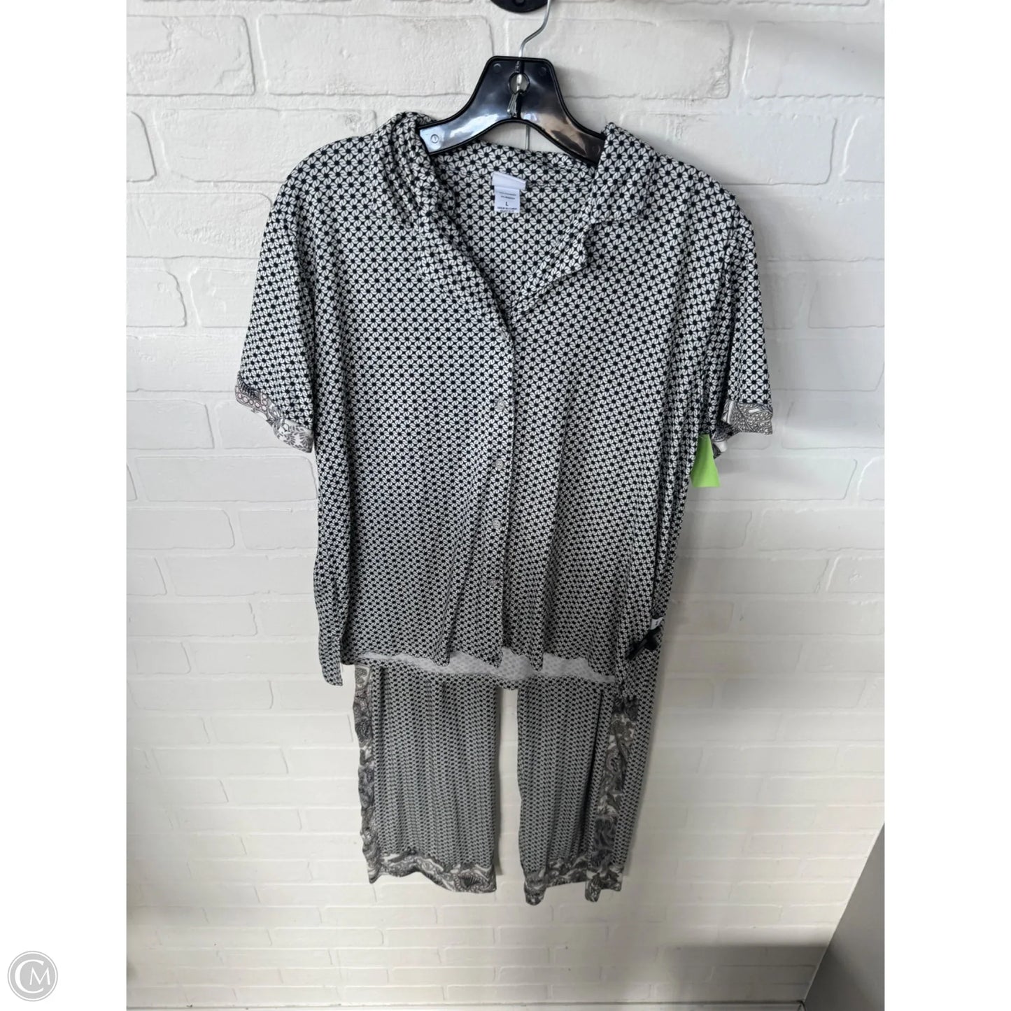 Pajamas 2pc By Echo In Black & White, Size: L