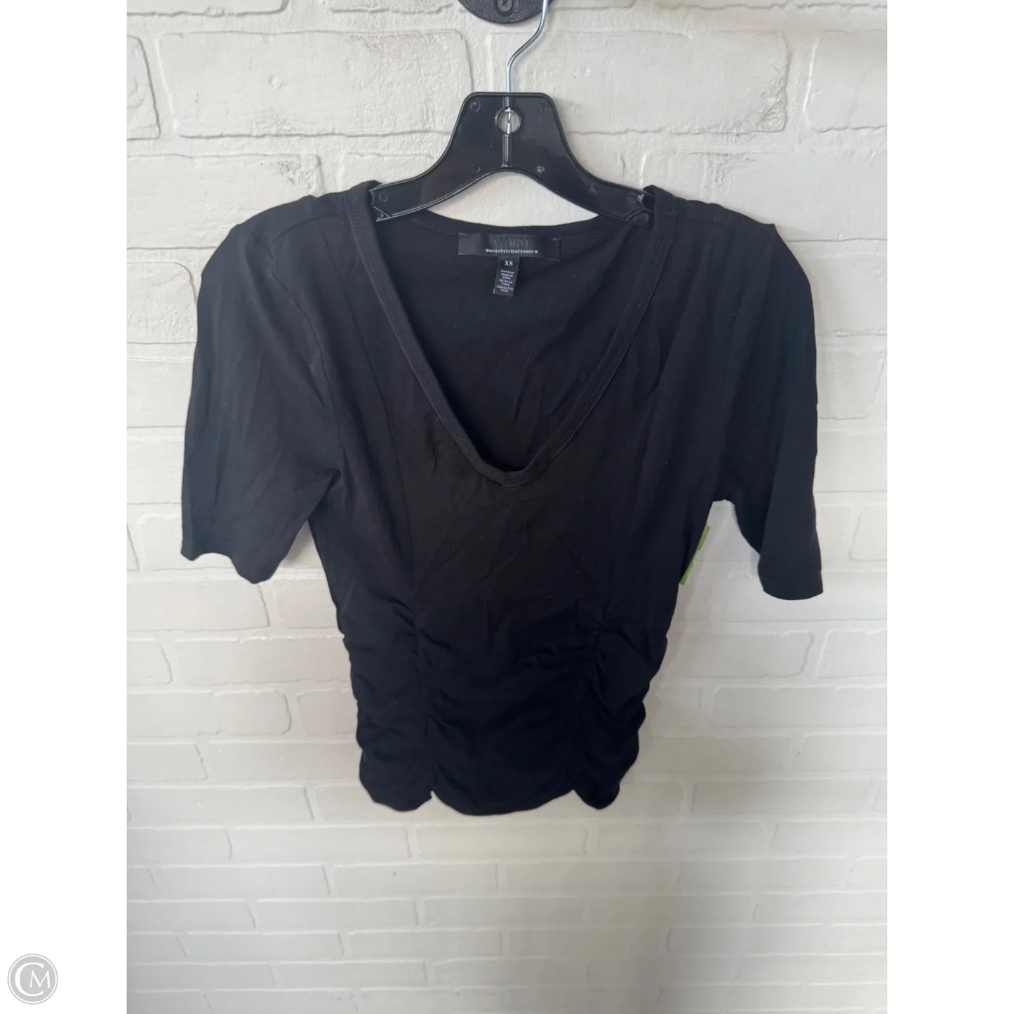 Top Short Sleeve By White House Black Market In Black, Size: Xs