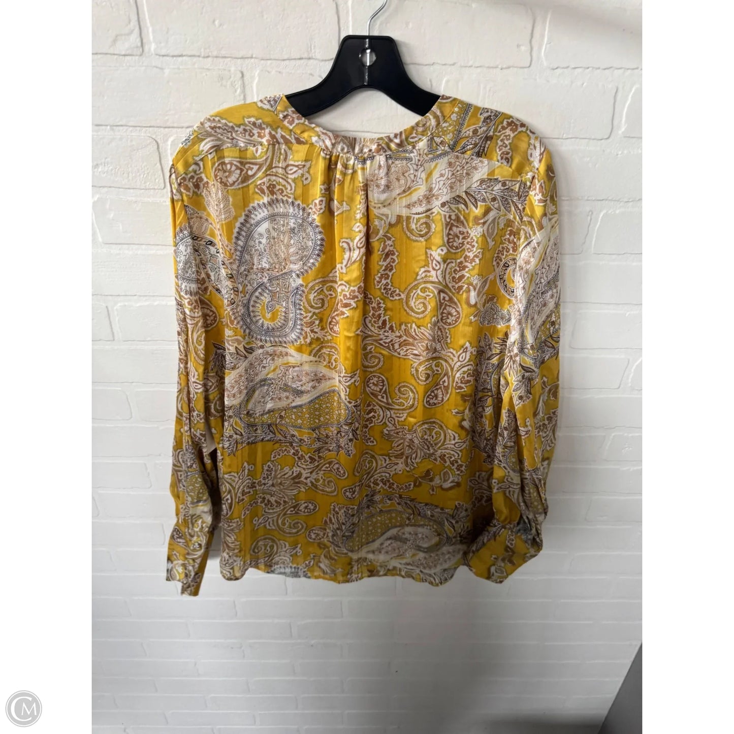 Top Long Sleeve By Carolina Belle In Yellow, Size: Xl