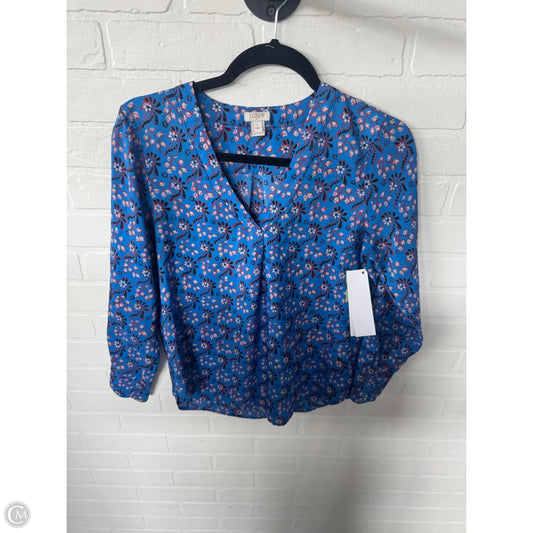 Top Long Sleeve By J. Crew In Blue & Red & White, Size: Sp