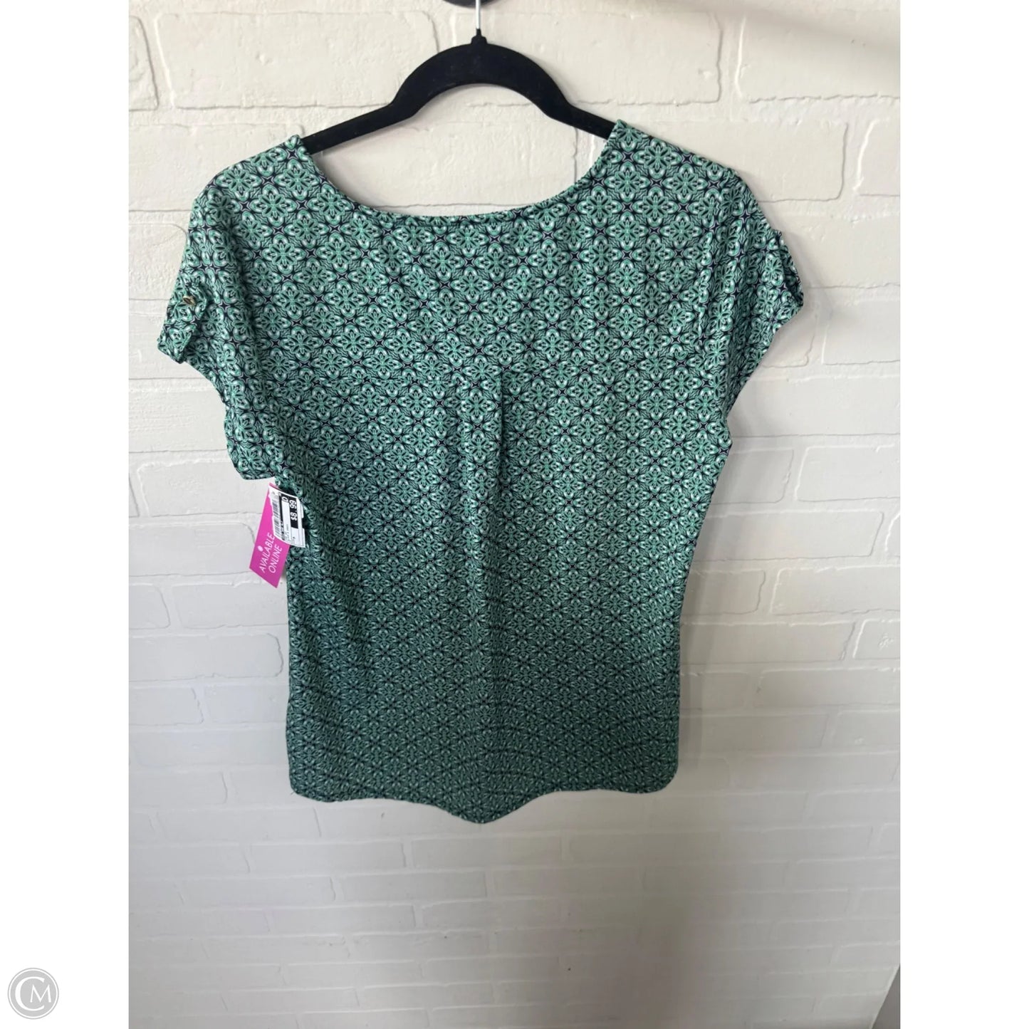 Top Short Sleeve By Roz And Ali In Black & Green, Size: M