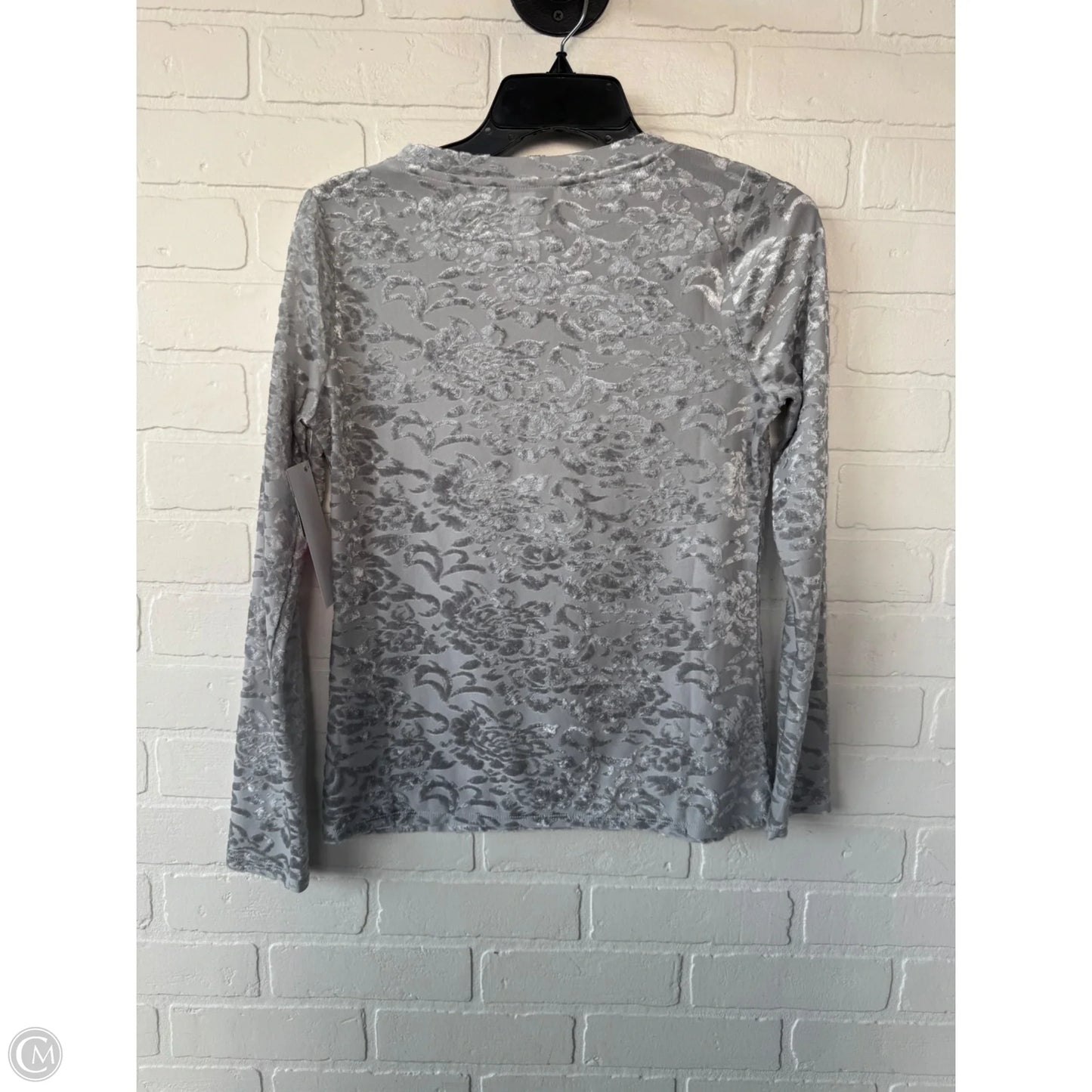 Top Long Sleeve By White House Black Market In Grey, Size: Xs