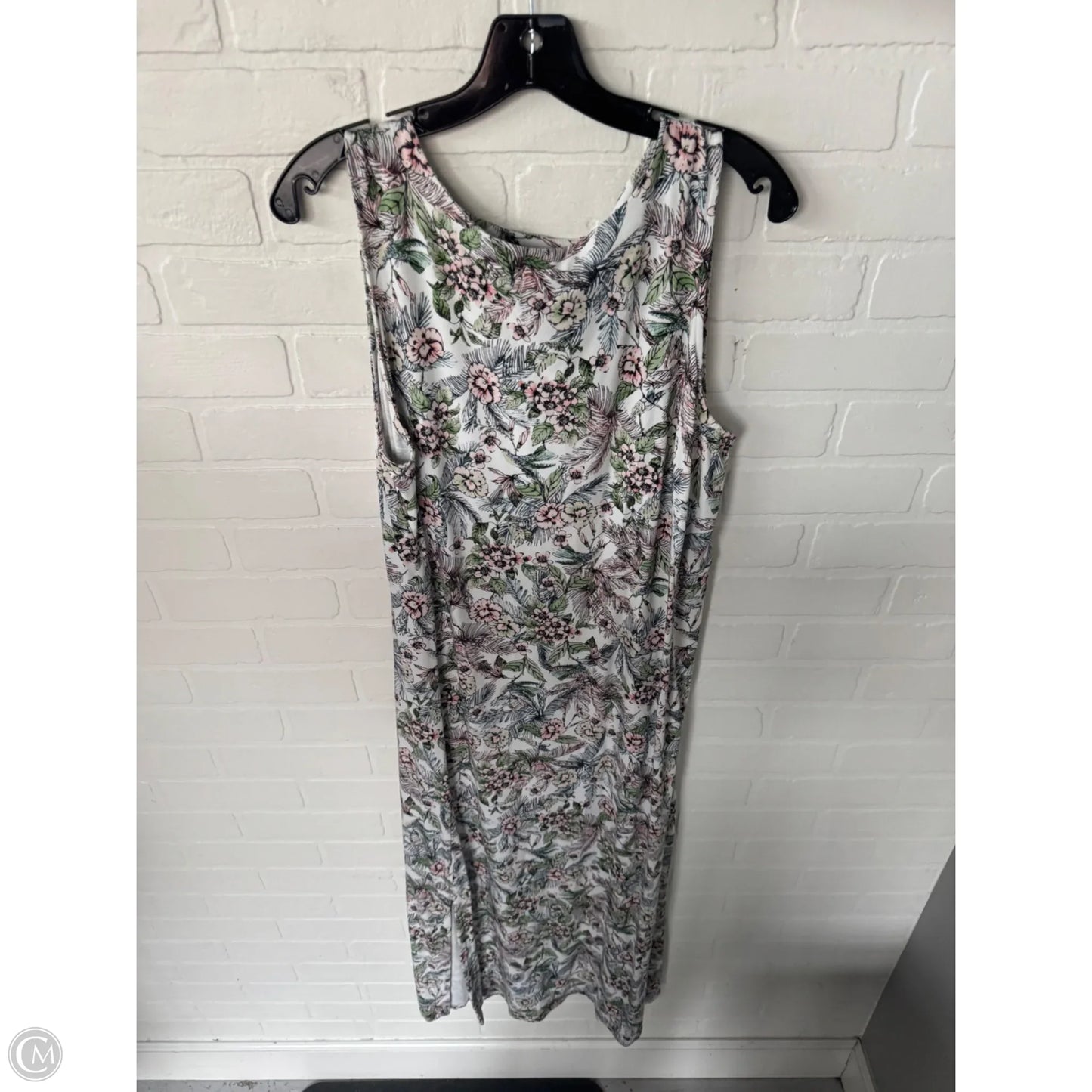 Dress Casual Midi By J. Jill In Green & Pink, Size: L