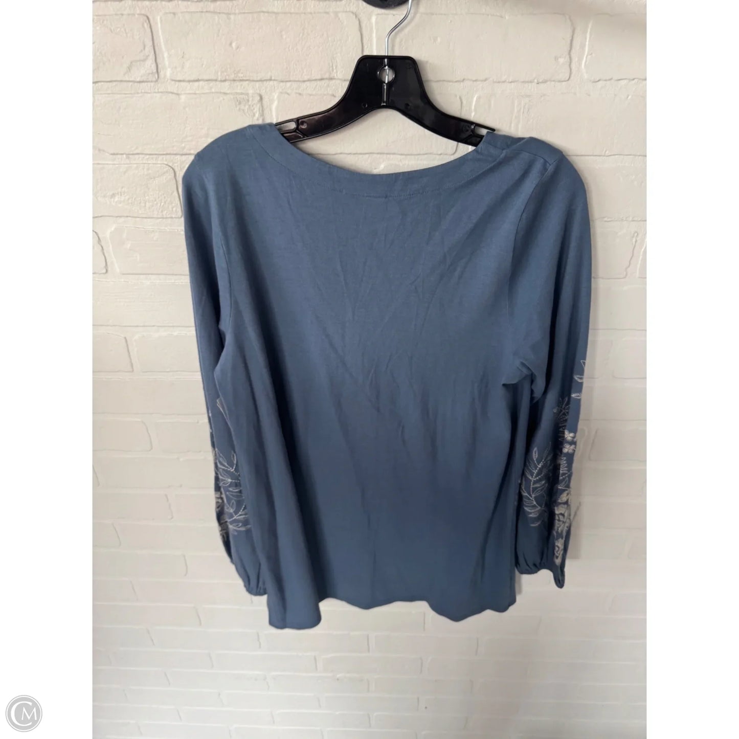 Top Long Sleeve By J. Jill In Blue & Tan, Size: S