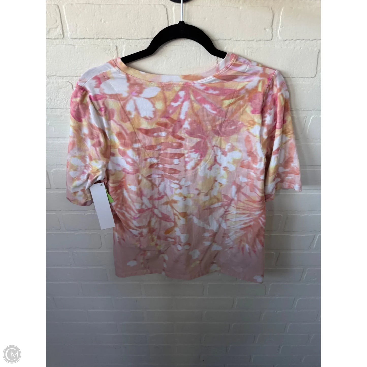 Top Short Sleeve Basic By Chicos In Orange & Pink, Size: M