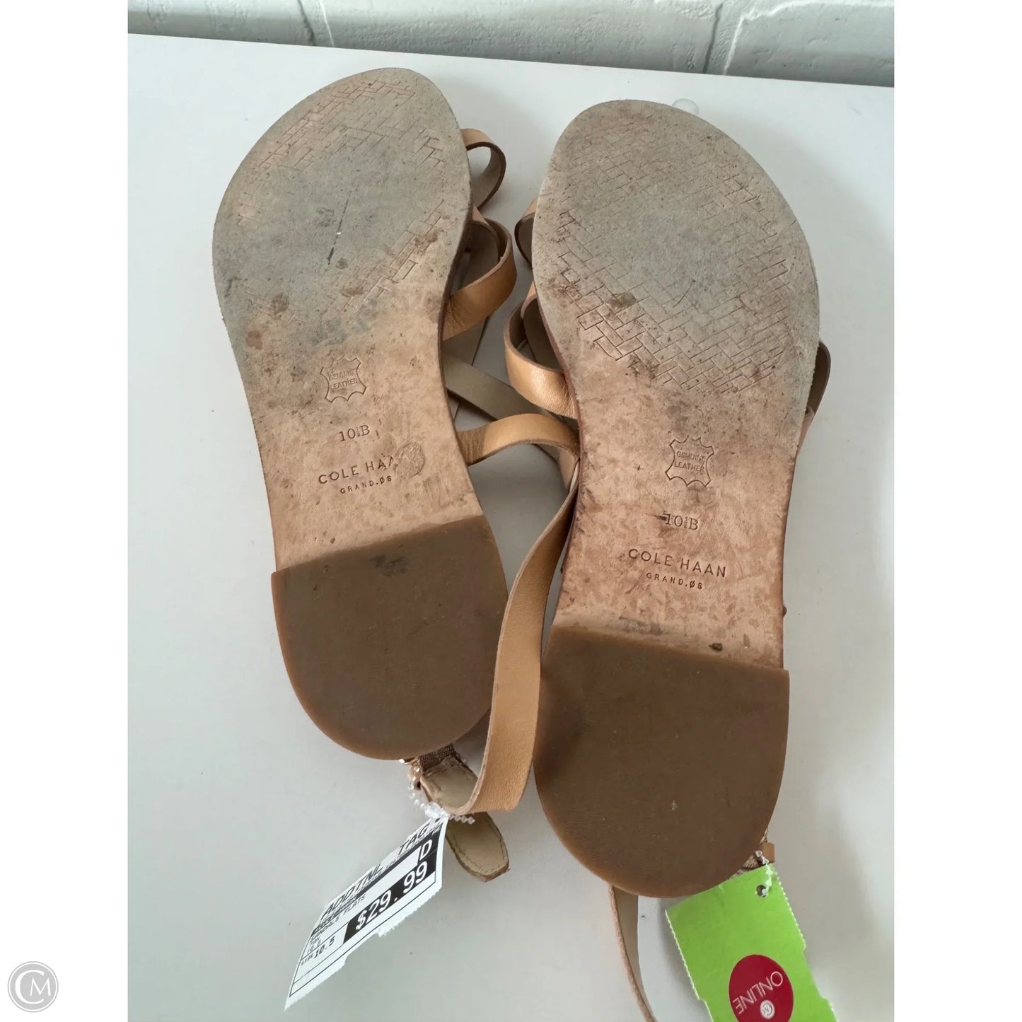 Sandals Flats By Cole-haan In Tan, Size: 10.5