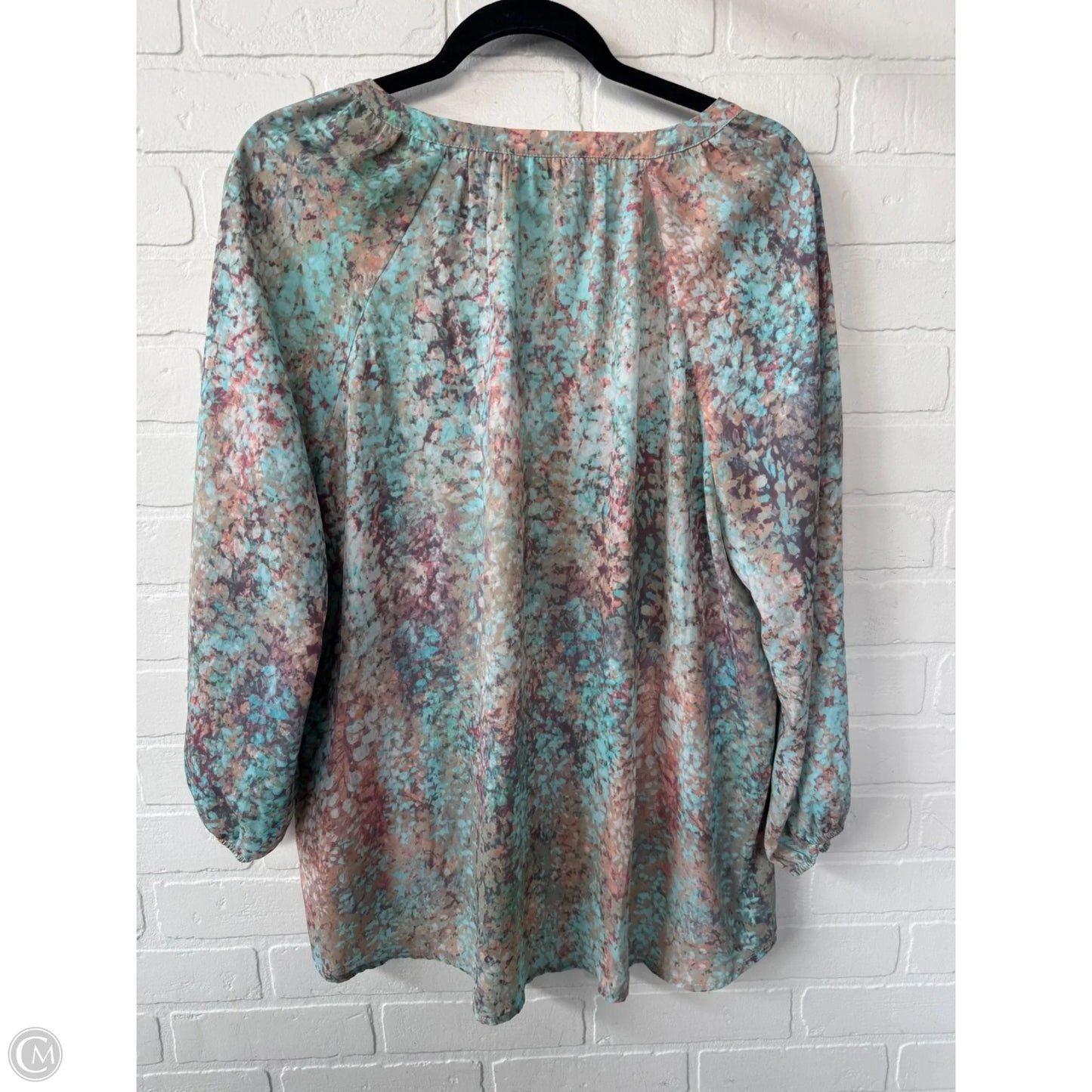 Top 3/4 Sleeve By Cynthia Rowley In Blue & Orange, Size: Xl