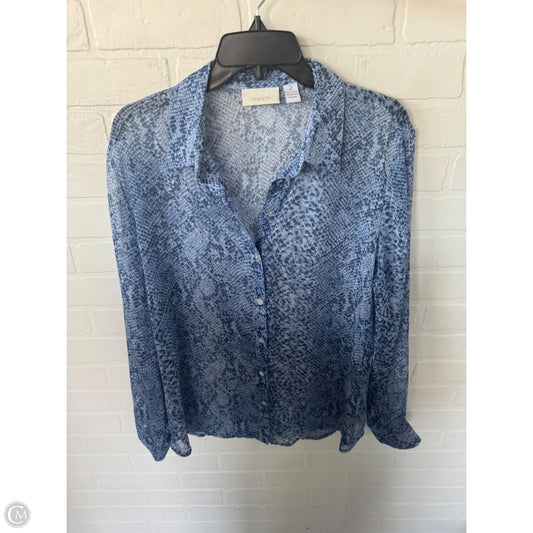 Top Long Sleeve By Chicos In Blue, Size: L