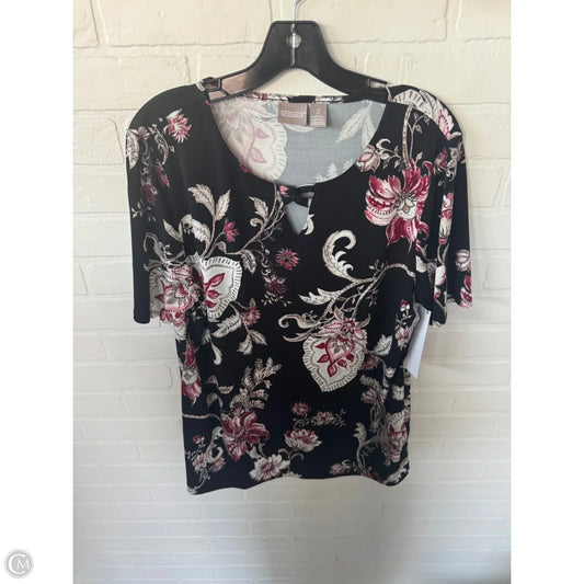 Top Short Sleeve By Chicos In Black & Red, Size: L