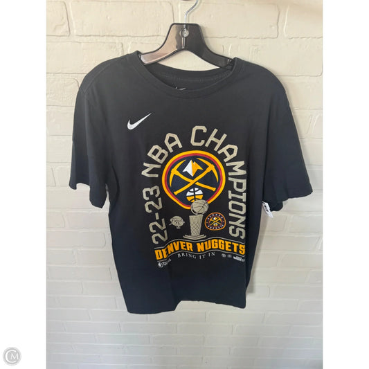 Top Short Sleeve Basic By Nike In Black & Yellow, Size: M