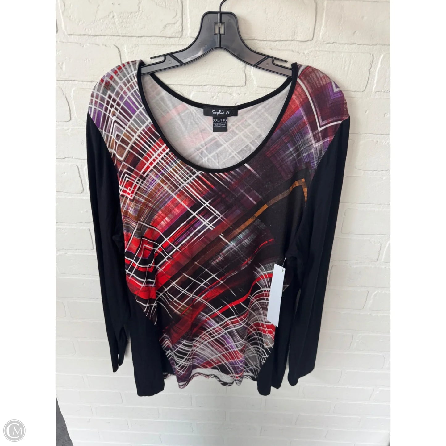 Top Long Sleeve By Clothes Mentor In Black & Red, Size: Xxl