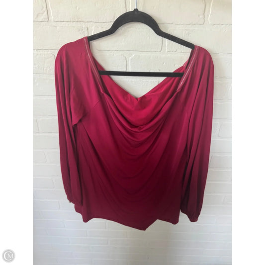 Top Long Sleeve By White House Black Market In Red, Size: Xl