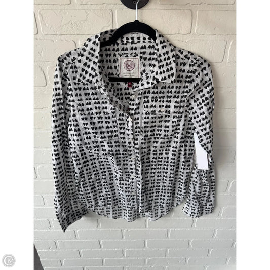 Top Long Sleeve By So In Black & White, Size: S