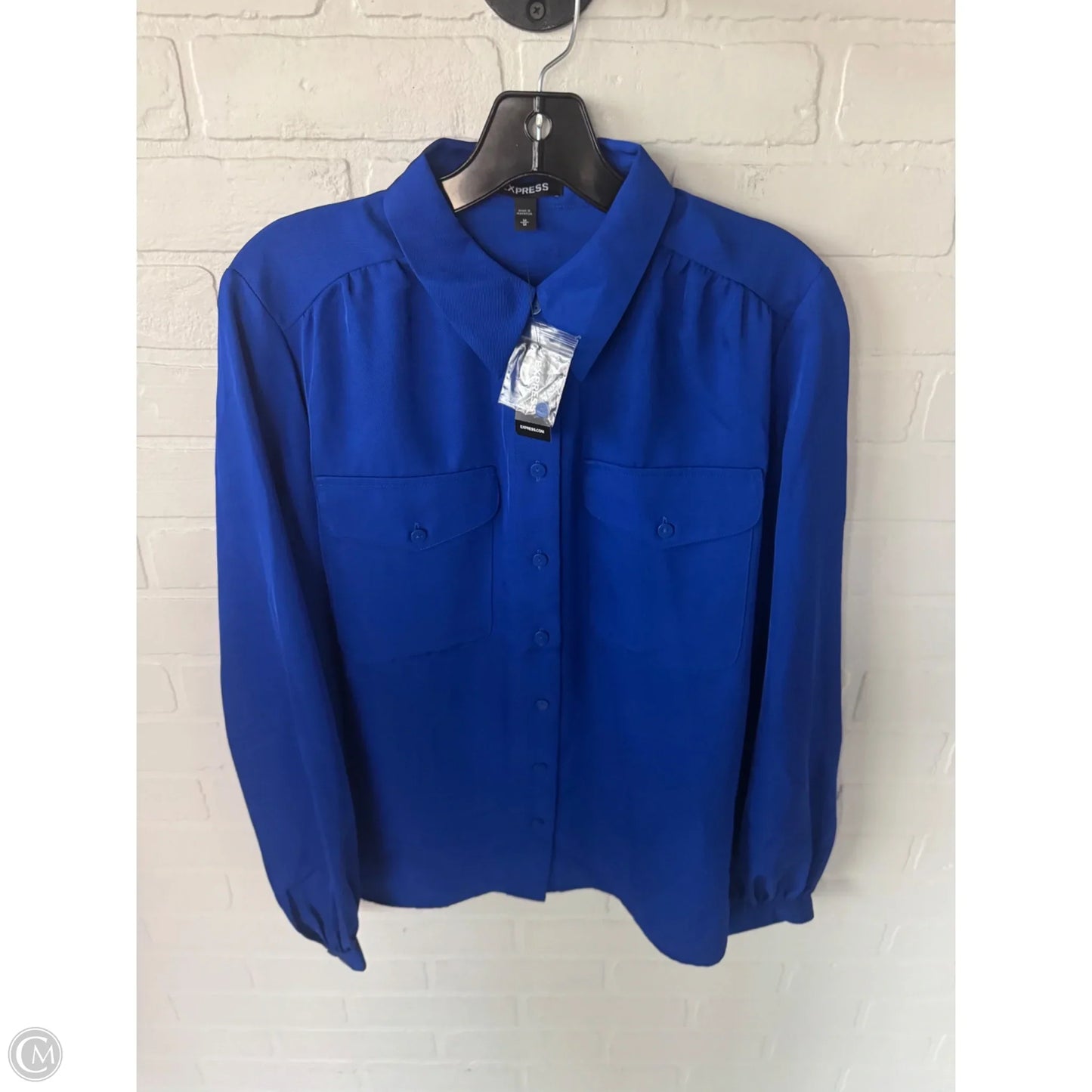 Top Long Sleeve By Express In Blue, Size: M