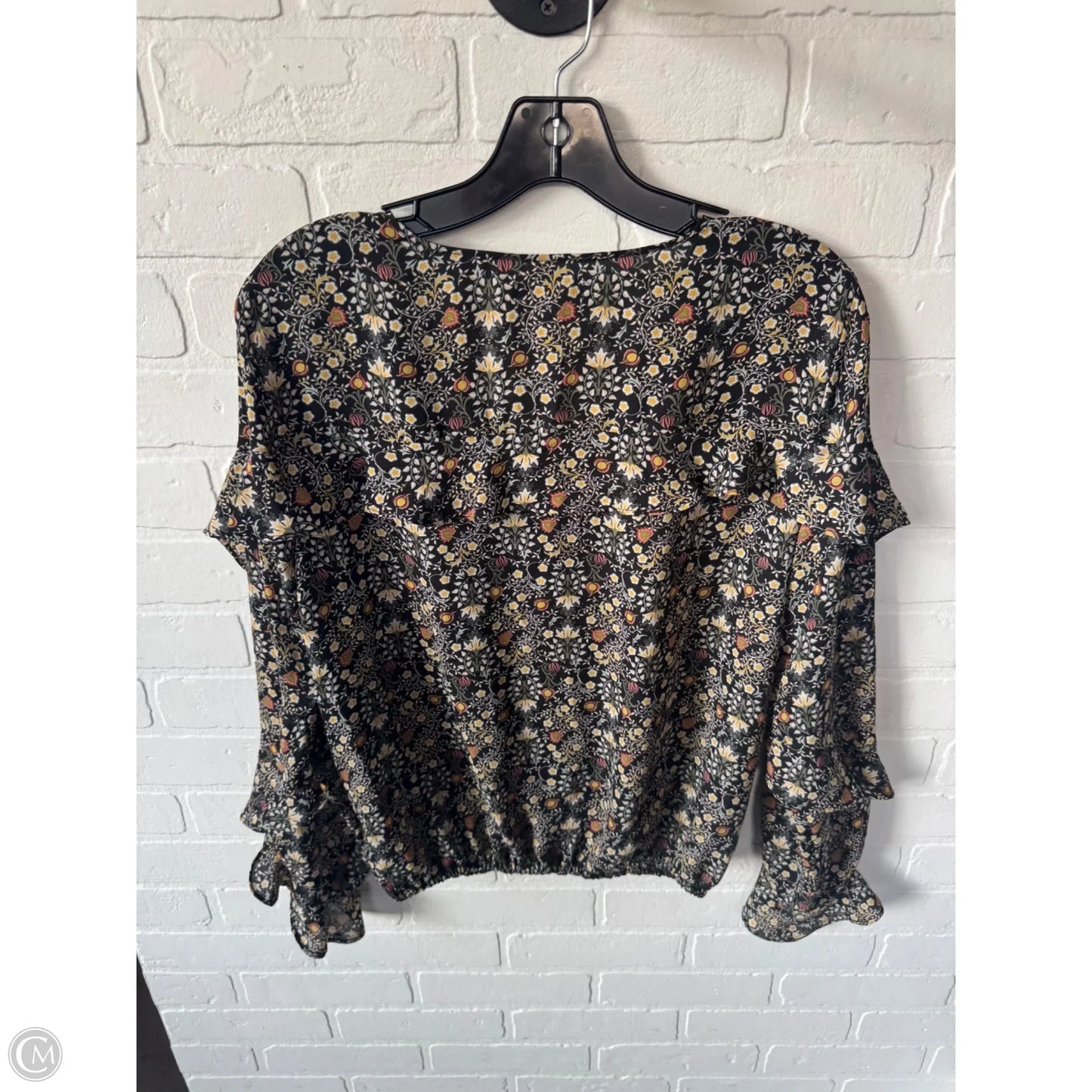 Top Long Sleeve By Max Studio In Black & Yellow, Size: M