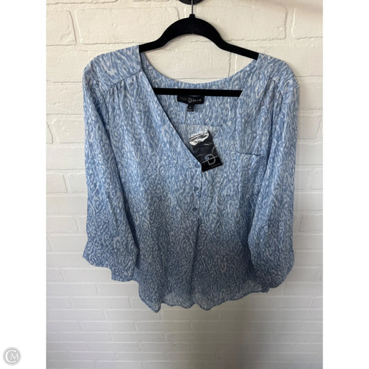 Top 3/4 Sleeve By Fred David In Blue & White, Size: Xl