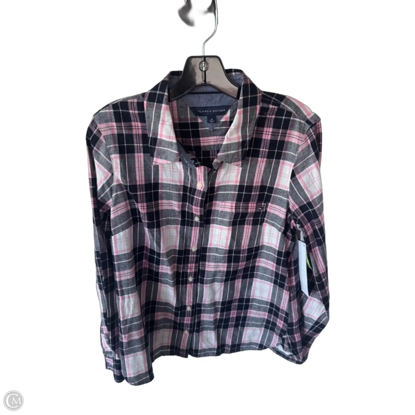 Top Long Sleeve By Tommy Hilfiger In Blue & Pink, Size: M