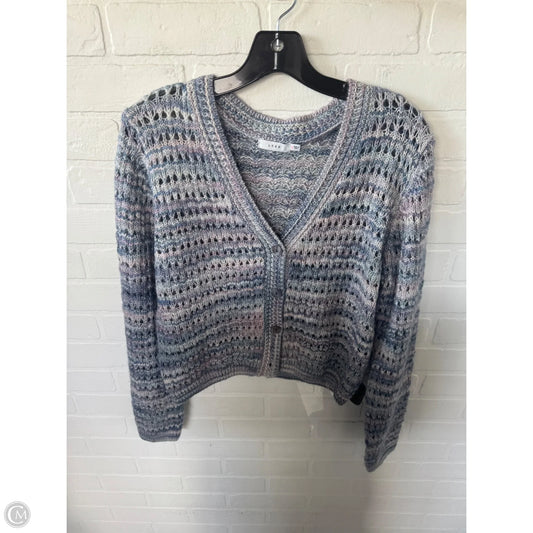 Sweater Cardigan By Lush In Blue & Purple, Size: L