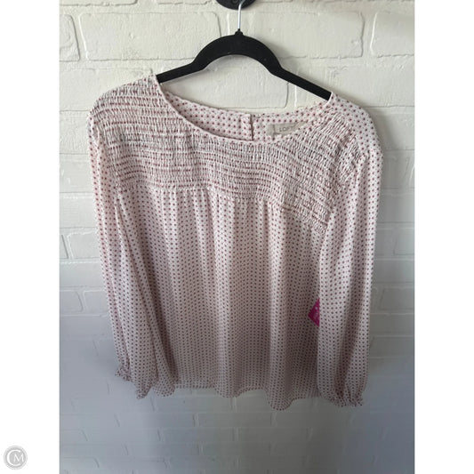 Top Long Sleeve By Loft In Black & Pink, Size: Xl