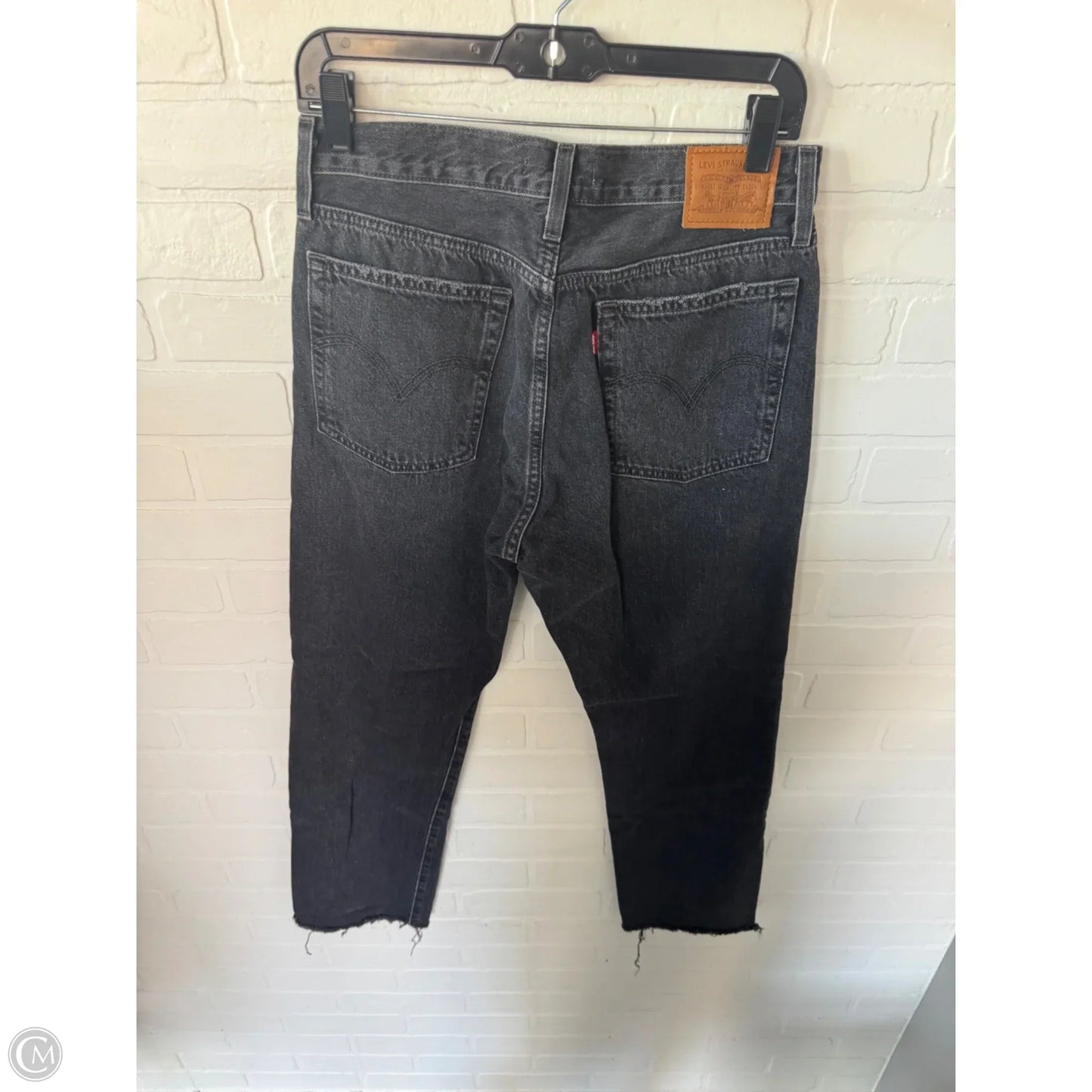 Jeans Straight By Levis In Black Denim, Size: 8