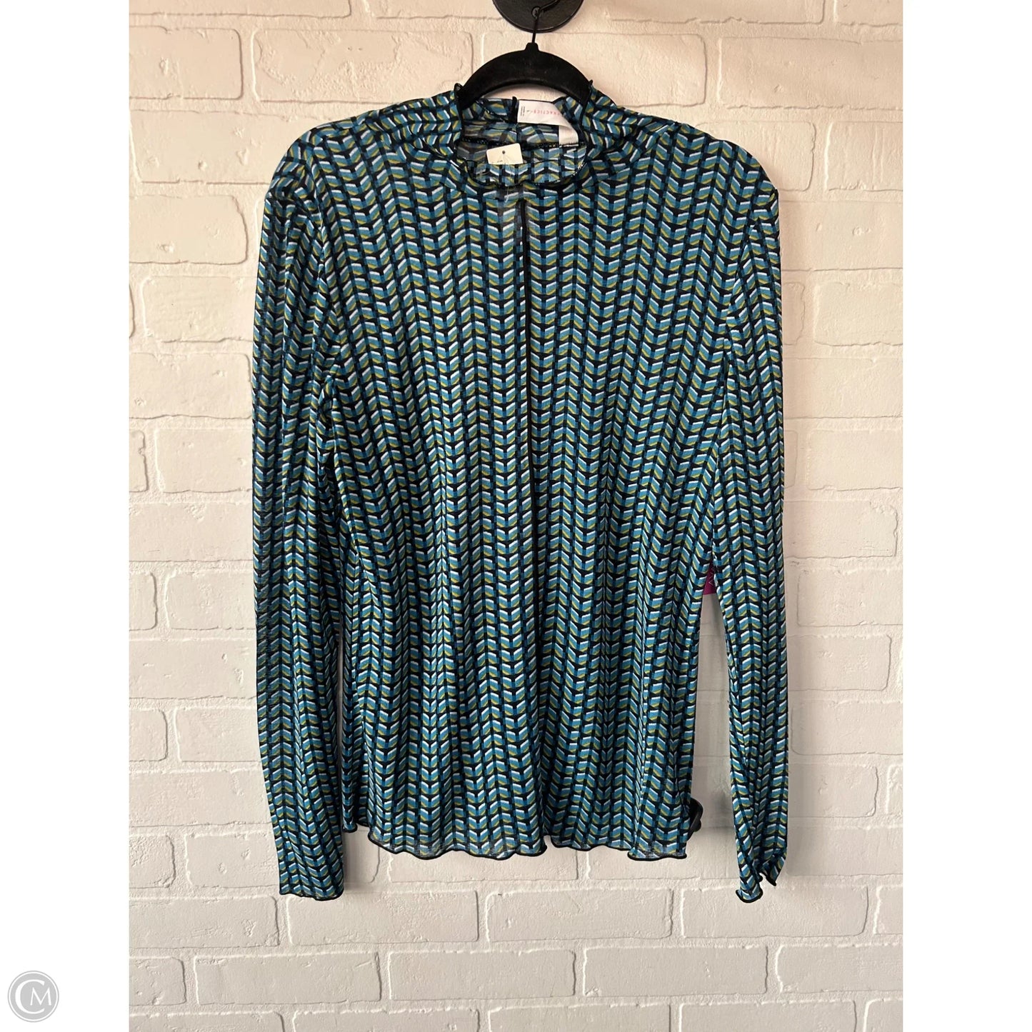 Top Long Sleeve By Daily Practice By Anthropologie In Black & Blue, Size: L