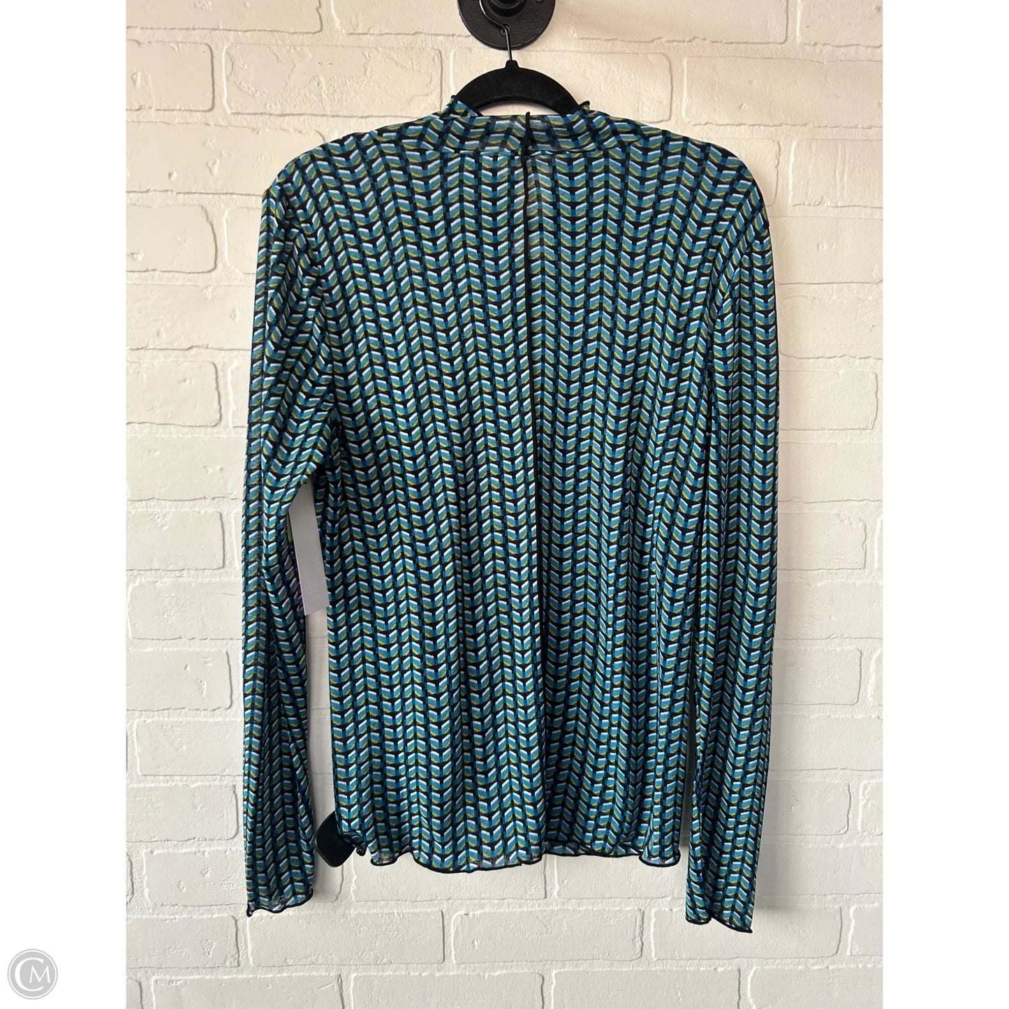 Top Long Sleeve By Daily Practice By Anthropologie In Black & Blue, Size: L
